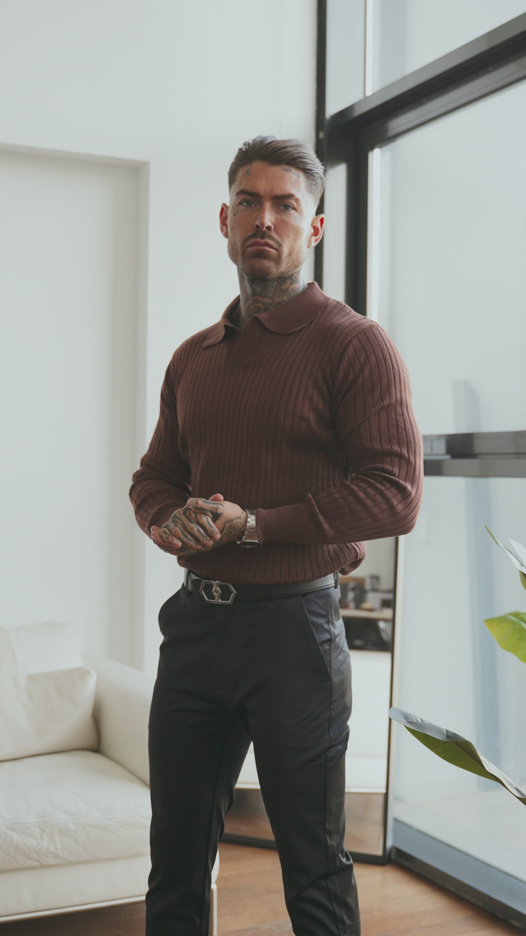 Sogno: Pull En Tricot à Coupe Musclée
